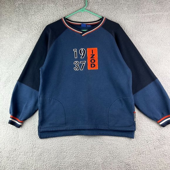 Vintage Izod sweatshirt kid spell out Long sleeve size L(14/16) - Picture 1 of 8